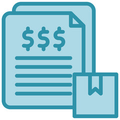 Bill Payment dual tone blue color, mini illustration icon. use for modern concept, print, UI, UX kit, web and app development. Vector related to sales, logistic and ecommerce
