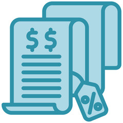 Bill Payment dual tone blue color, mini illustration icon. use for modern concept, print, UI, UX kit, web and app development. Vector related to sales, logistic and ecommerce