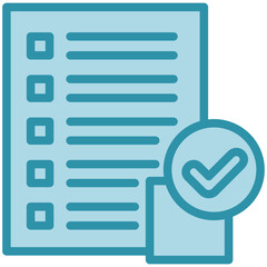 Checklist dual tone blue color, mini illustration icon. use for modern concept, print, UI, UX kit, web and app development. Vector related to sales, logistic and ecommerce