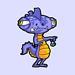 Vector cartoon character of a strange, ugly creature. eye demon, scary creature, scary demon, alien