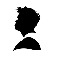 Vector illustration of a sad and depressed man's silhouette