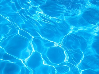 Vivid Blue Pool Water with Sunlit Ripples for Summer Relaxation and Aquatic Photography Inspiration
