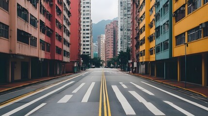 Fototapeta premium Bustling urban street view in a modern city