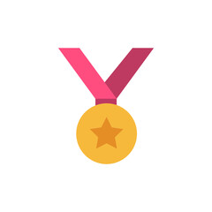 Stylized golden achievement award with star emblem on a transparent layer