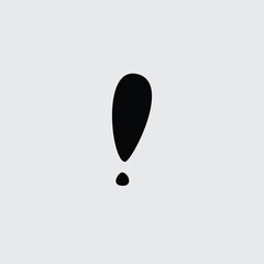 Exclamation mark sign icon flat style illustration