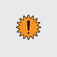 Exclamation mark sign icon flat style illustration