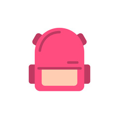 Obraz premium Stylized backpack emblem in soft pink hues against a transparent field