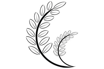 Amazing black color wheat icon on white background . eps 10.