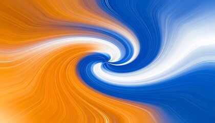 Abstract Swirling Vortex of Blue and Orange Hues: A Digital Art Creation