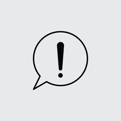 Exclamation mark sign icon flat style illustration