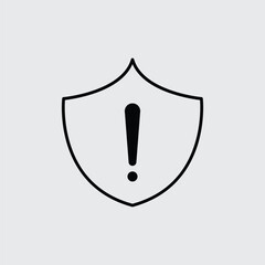 Exclamation mark sign icon flat style illustration