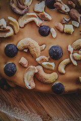 dessert pie with chestnuts and sweets