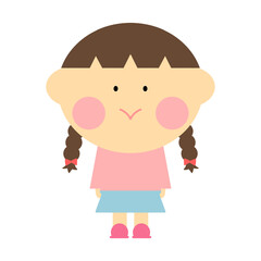 シンプルで可愛い女の子のイラスト