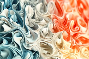 Abstract paper swirls in cool and warm tones