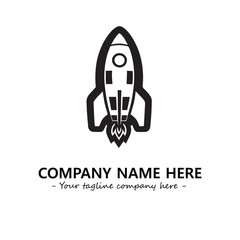 Rocket silhouette logo company design vector illustration