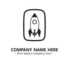 Rocket silhouette logo company design vector illustration