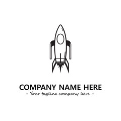 Rocket silhouette logo company design vector illustration
