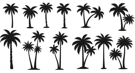 Fototapeta premium Silhouette Palm Grove AI Generated
