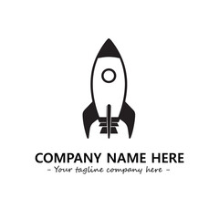 Rocket silhouette logo company design vector illustration