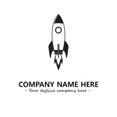 Rocket silhouette logo company design vector illustration