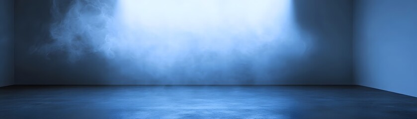 Empty room with diffused light and soft fog.