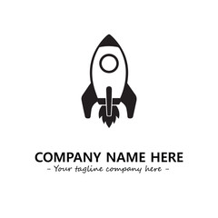 Rocket silhouette logo company design vector illustration