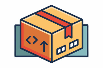 sealed packaging fragile box icon