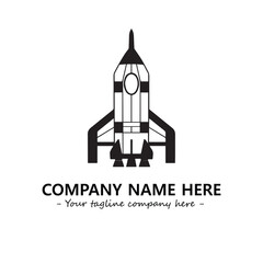 Rocket silhouette logo company design vector illustration