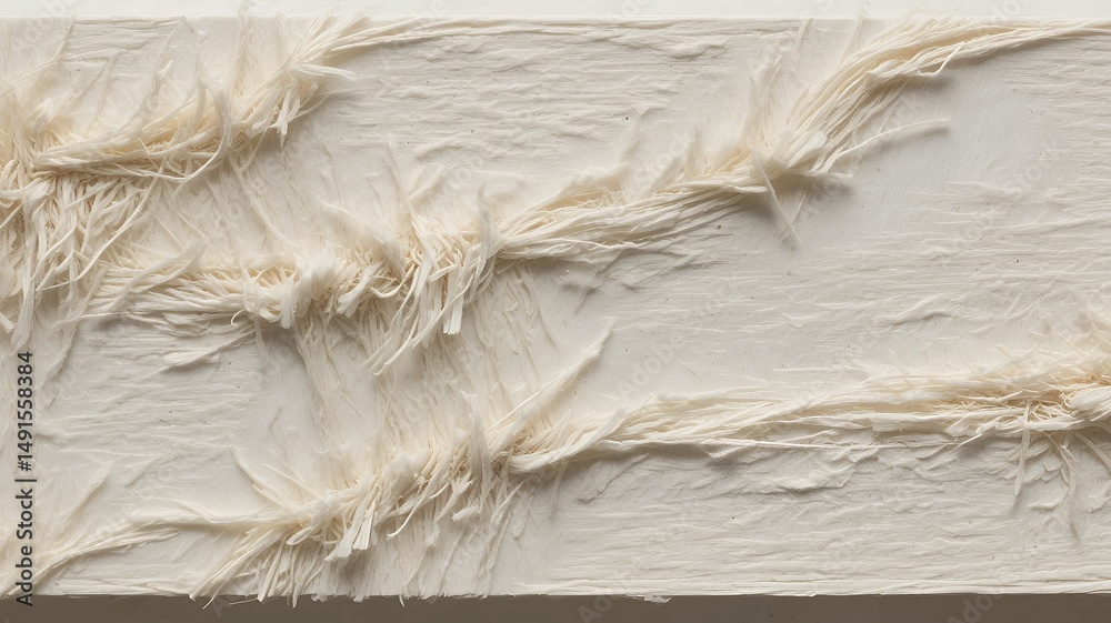 Poster intricate texture with creamy white fibers create a sense of depth and visual interest.