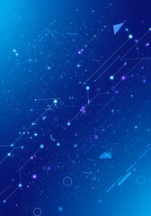 Fototapeta premium Digital Nebula: Azure Pathways