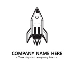 Rocket silhouette logo company design vector illustration