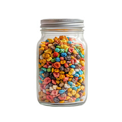 Mason Jar Candy: Colorful Star Treats on transparent background