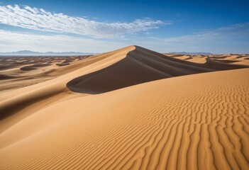 Dune in the desert with blue sky