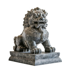 Stone Foo Dog Statue on transparent background