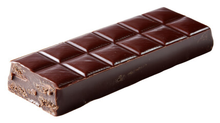 Obraz premium Delicious dark chocolate bar on white background.
