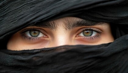 Naklejka premium Close-up, veiled eyes