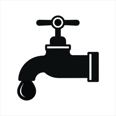 A water tap or faucet with a drop of water