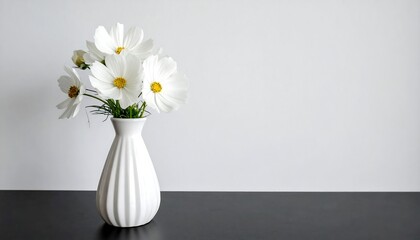 Serene White Cosmos in a Modern Vase