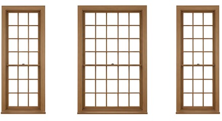 Classic wooden windows display