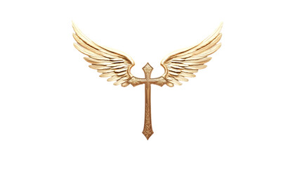 Angel Wings Cross: Faith & Symbol on transparent background