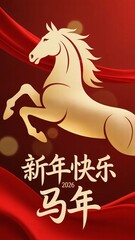 Happy Chinese New Year 2026 – Year of the Horse Poster Design