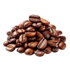 Fototapeta premium Pile of roasted coffee beans isolated on white background