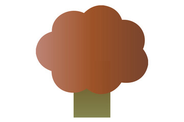 もくもくとした木　紅葉　イラスト　グラフィック素材