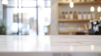 Cafe counter top view