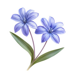 Stunning Blue Flowers isolated on transparent background
