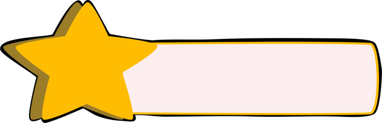Golden Star Rating Banner with Blank Space for Text