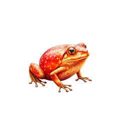 Fototapeta premium Vibrant Red Spotted Frog - Amphibian Wildlife Illustration