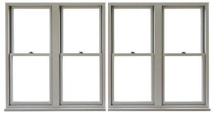 Gray multi paned windows