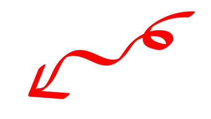 Hand-drawn swirling arrows Hand-drawn simple lines. red arrow with transparent background. vector illustration