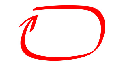 Hand-drawn swirling arrows Hand-drawn simple lines. red arrow with transparent background. vector illustration